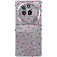 TechTree Nothing Phone (3A) Pro Uyumlu Kırmızı Kalpler Tasarımlı Baskılı Silikon Kılıf
