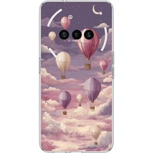 TechTree Nothing Phone (3A) Uyumlu Mor Gökyüzü ve Uçan Balon Baskılı Silikon Kılıf