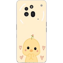 TechTree Nothing Phone (3A) Pro Uyumlu Sevimli Civciv ve Kalp Desenli Baskılı Silikon Kılıf