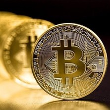 Bitcoin Madeni Hatıra Parası, Btc Altın Rengi Hediye Sikke Para, Kutulu Parası (10 Adet)