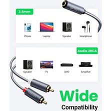 3.5 mm Girişi Aux To 2 Rca Ses Aktarma Kablosu 25 cm
