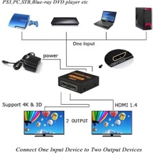 4K Ultra Hd HDMI Splitter 1 Giriş 2 Çıkış HDMI Dağıtıcı 3D Destekli Metal Malzeme Ps3 Hdtv Projektör Için 1080P 4K 30Hz Çözünürlük, Dts Dolby Hd Ses Desteği | Cr5