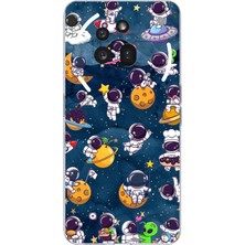 TechTree Nothing Phone (3A) Pro Uyumlu Minik Astronotlar Uzayda Baskılı Silikon Kılıf