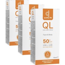 Ql Yüz Güneş Kremi 50 + Spf Faktör Leke Karşıtı Çok Yüksek Koruma (1 x 110 Ml) (3 Paketi)