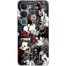 TechTree Vivo Y31 5g Uyumlu Death Note Kolaj Tasarımlı Baskılı Silikon Kılıf