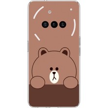 TechTree Nothing Phone (3A) Uyumlu Kahverengi Ayı Tasarımlı Baskılı Silikon Kılıf