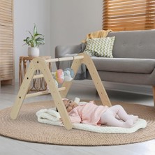 Mamatoyz Gimy 2'si 1 Arada Ahşap Aktivite Merkezi ve Kitaplık, Bebek Egzersiz Aleti