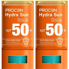 Procsın Hydra Sun Stick Spf 50+ Güneş Kremi, Leke Karşıtı & Bariyer Güçlendirici Güneş Koruyucu, & Shea Yağlı, Tüm Cilt Tipleri Için, 20 gr (2 Paketi)