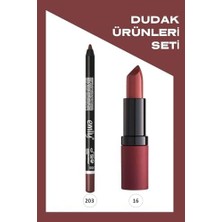 Velvet Lipstick No: 16 ve No: 203 Ruj ve Dudak Kalemi Seti
