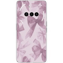 TechTree Nothing Phone (3A) Uyumlu Menekşe Tonlu Fiyonk Baskılı Silikon Kılıf