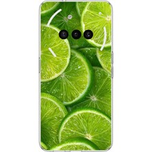 TechTree Nothing Phone (3A) Uyumlu Misket Limonu Lime Desenli Yaz Temalı Baskılı Silikon Kılıf