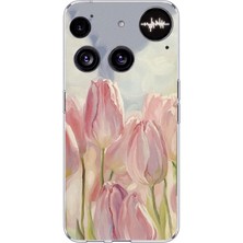 TechTree Nothing Phone (3) Uyumlu Pembe Laleler Baskılı Silikon Kılıf