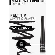 Waterproof Yüksek Pigmentli & Mat Bitişli 001 Siyah Dipliner