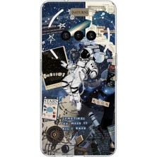 TechTree Nothing Phone (3A) Uyumlu Retro Astronot Tasarımlı Baskılı Silikon Kılıf