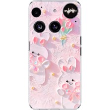 TechTree Nothing Phone (3) Uyumlu Sevimli Tavşanlar Baskılı Silikon Kılıf