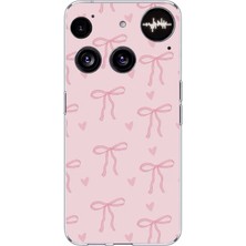 TechTree Nothing Phone (3) Uyumlu Pembe Kalpli Fiyonklar Baskılı Silikon Kılıf