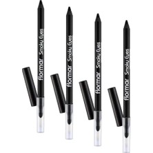 Smoky Eyes Mat Bitişli & Suya Dayanıklı Sünger Başlıklı Göz Kalemi (4 Paketi)