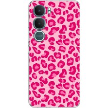 TechTree Vivo Y31 5g Uyumlu Pembe Leopar Tasarımlı Baskılı Silikon Kılıf