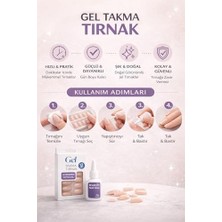 Gel Takma Tırnak Seti 12 Adet Kendinden Yapışkanlı Press-On Nails, Doğal Görünüm, Dayanıklı ve Kolay Uygulama, Evde Profesyonel Manikür, Brush On Nail Glue Yapıştırıcı Dahil