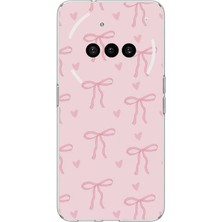 TechTree Nothing Phone (3A) Uyumlu Pembe Kalpli Fiyonklar Baskılı Silikon Kılıf