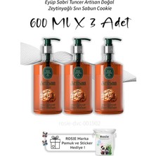 Artisan Doğal Zeytinyağlı Sıvı Sabun Cookie 600 ml X3