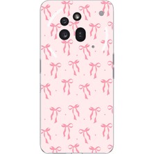 TechTree Nothing Phone (3A) Pro Uyumlu Soft Pembe Fiyonk Desenli Baskılı Silikon Kılıf