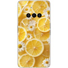 TechTree Nothing Phone (3A) Uyumlu Limon Dilimleri ve Papatya Desenli Baskılı Silikon Kılıf
