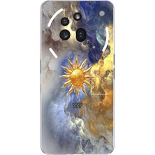 TechTree Nothing Phone (3A) Pro Uyumlu 777 Güneş ve Bulut Tasarım Baskılı Silikon Kılıf