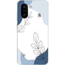 TechTree Oneplus 15R Uyumlu Mavi Huzur Şekiller ve Botanik Çizgiler Baskılı Silikon Kılıf