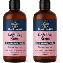 Zeytinyağı Yağı Bal Özlü Tüm Saç Tipleri Için Doğal Saç Kremi 500 ml (2 Paketi)