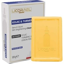 Licorael Kojic & Turmeric Sabunu 120G – Cilt Aydınlatıcı Temizleyici Sabun, Limon Kabuğu Özlü, Lekelere Karşı, Tüm Cilt Tipleri Için