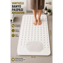 MAİN SHOP 1 Adet Vantuzlu Banyo ve Duş Kaydırmazı Duşa Kabin Küvet Içi Vantuzlu Banyo Paspası 36 x 69,5  cm M-162