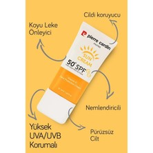Yüksek Uv Korumalı Koyu Leke Önleyici Spf 50 Güneş Kremi Yüz ve Tüm Vücut 50 ml