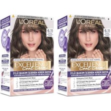 Excellence Creme 6.11 Ekstra Küllü Koyu Kumral Saç Boyası (2 Paketi)