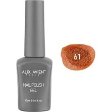Işıltılı Turuncu Kalıcı Oje 61-Yoğun Renk Veren Jel Oje 12 Ml-Nail Uv Gel Polish 61