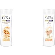 Clear Saç Dökülmesine Karşı Zencefil Özü Kepeğe Karşı Etkili Şampuan 350 ml ve Clear Kil Terapisi Arınmış ve Yumuşak Saçlar Kepeğe Karşı Etkili Şampuan 350 ml