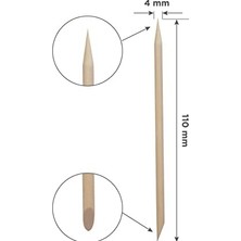 Staleks Vj Manikür Itici Turuncu Çubuklar Pro Manikür, Pedikür, Nail Art Dotting Ahşap Çubuk (100 Adet)