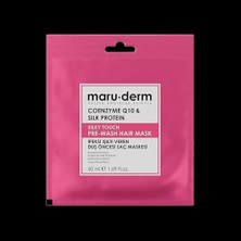 Maru.derm Duş Öncesi Saç Maskesi, Coenzyme Q10 & Silk Protein, Ipeksi Işıltı Veren, 50 ml
