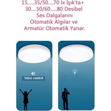 18W Ses Sensörlü LED Plafonyer 4000K Gün Işığı 25,5 cm Tavan Armatür