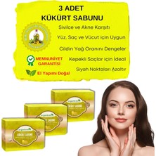 Doğal Kükürt Sabunu 140 gr x 3 Adet Tüm Cilt Tipleri Için Antioksidan ve Hücre Yenileyici Etkili
