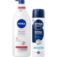 Men Erkek Sprey Deodorant Derma Control Defend 150ML ve Repair&care Nemlendirici Vücut Losyonu