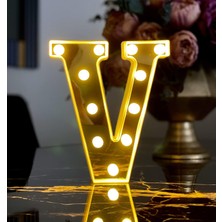3D Işıklı LED Harf Dekoratif Aydınlatma Büyük Boy V