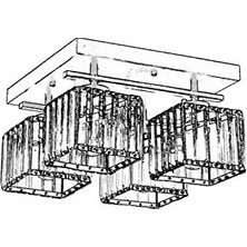AV-60230-4BSY Siyah Boyalı Modern Avize E27 Metal Kristal 40X40CM