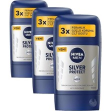Men Erkek Stick Deodorant Silver Protect 50 Ml, Ter ve Ter Kokusna Karşı 72 Saat Anti-Perspira (3 Paketi)