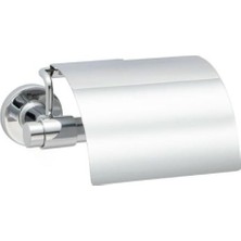 Kapaklı Tuvalet Kağıtlığı Krom Renk 81X107X158 mm