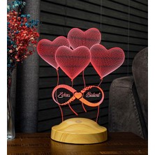 3D Sonsuz Aşk Hediyesi Seni Seviyorum 3 Boyutlu LED Lamba