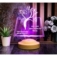 Öğretmenler Günü Hediyesi 3D LED Lamba - Mezuniyet Hatırası, Isimli Öğretmene Hediye, Kitap Tasarımlı Sevgili Öğretmenim Masa Lambası