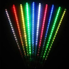 Kayar LED Meteor Işıklar Akan Efektli LED Aydınlatma 8 Saçaklı 50 cm 3,2 Metre Düğün Nişan Parti Yılbaşı Süsü ve Balkon Süslemesi (Çok Renkli)