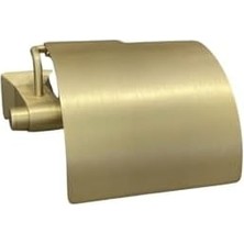 Bowlıne Kapaklı Tuvalet Kağıtlığı Mat Altın 92X95X157 mm Renksiz Tek Ebat BA1001 010 Bb