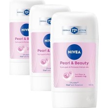Kadın Stick Deodorant Pearl & Beauty 50ML, 72 Saat Anti-Perspirant, Yumuşak ve Pürüzsüz Koltuk Altı (3 Paketi)